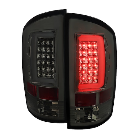 Spec-D Tuning 07-08 DODGE RAM LED TAIL LIGHTS WITH SMOKED LENS AND CHROME HOUSING, PK 2 LT-RAM07GLED-G2-TM